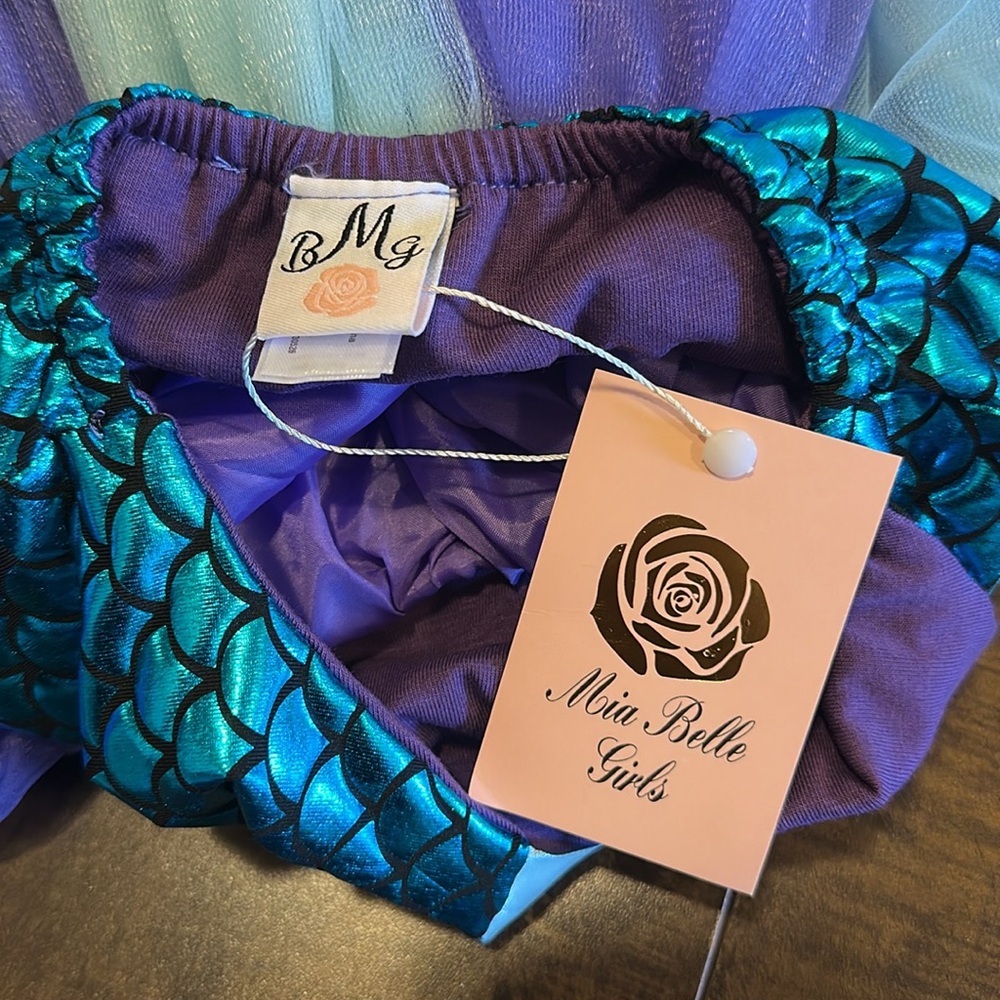 Mermaid Princess Kids Costume - Blue and Purple - Picture 5 of 6